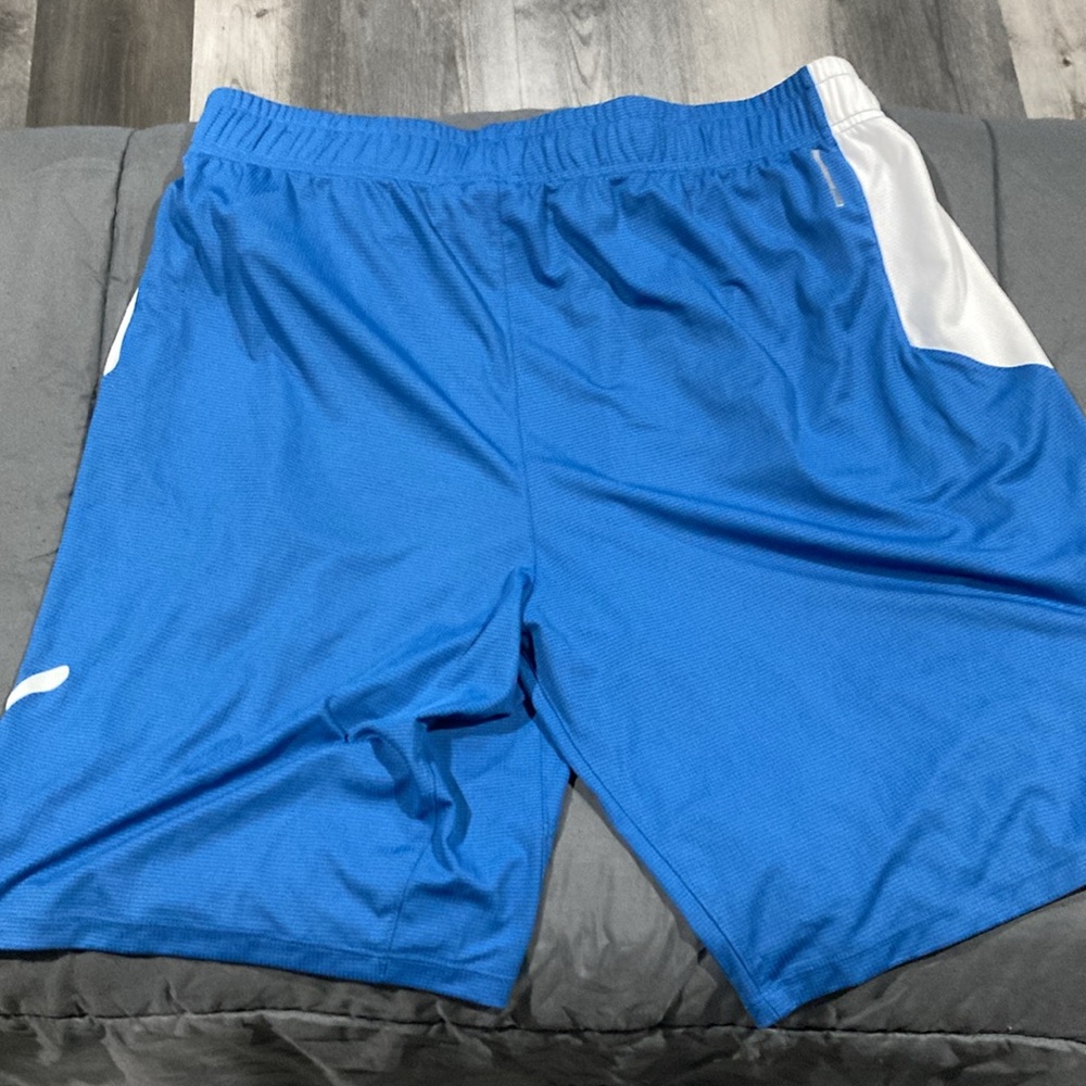 Puma Blue and White Athletic Shorts with Breathable Fabric great condition - Picture 4 of 5